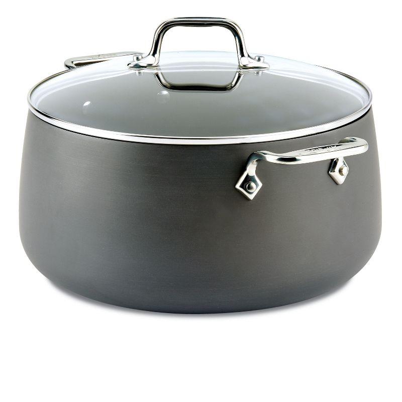 8-Quart Black Aluminum Stock Pot with Lid