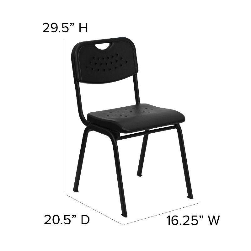 Hercules Black Polyethylene Stackable Chair with 880 lb Capacity