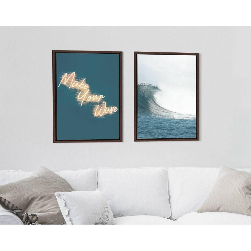 18" x 24" 2 Piece Sylvie Make Your Wave Framed Canvas Set by the Creative Bunch Studio Brown - Kate & Laurel All Things Decor