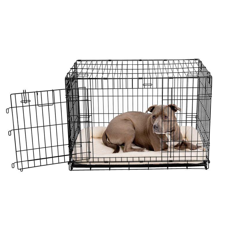 FurHaven Faux Lambswool Crate Bolster Pet Bed