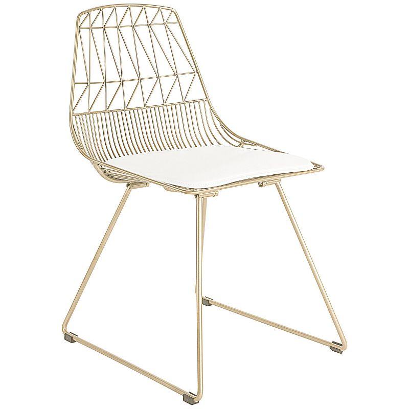 Adore Decor Vivi Boho Modern Eclectic Cafe Wire Metal Chair for Kitchen or Dining Room