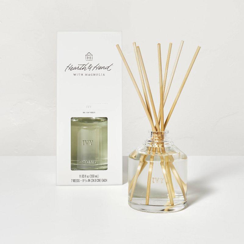 11.83 fl oz Ivy Oil Reed Diffuser - Hearth & Hand™ with Magnolia: Essential Oils, Relaxing Aroma