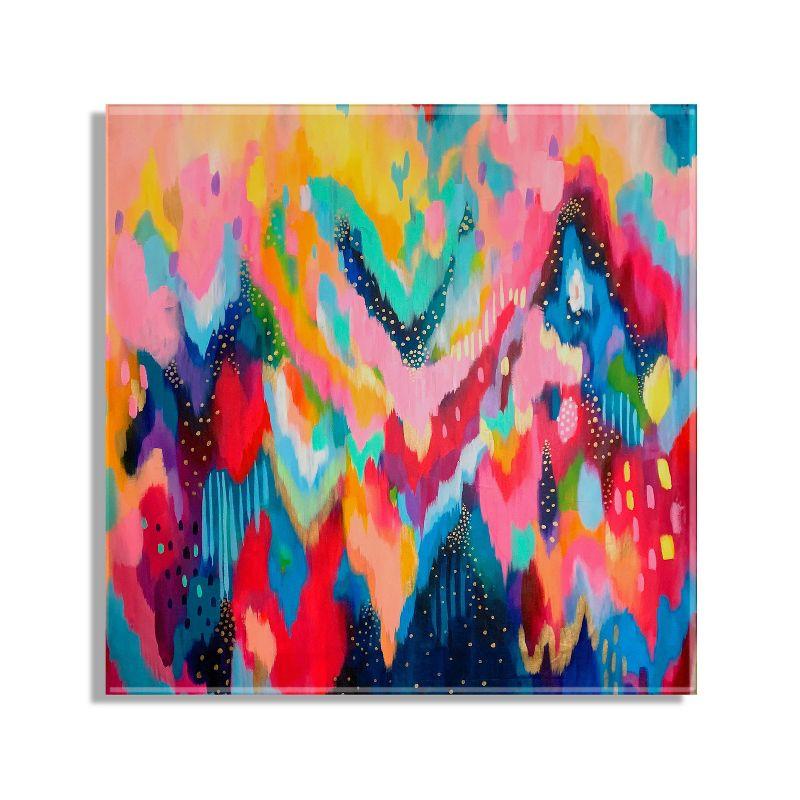 Colorful Abstract Brushstroke Acrylic Wall Art, 27" x 27"