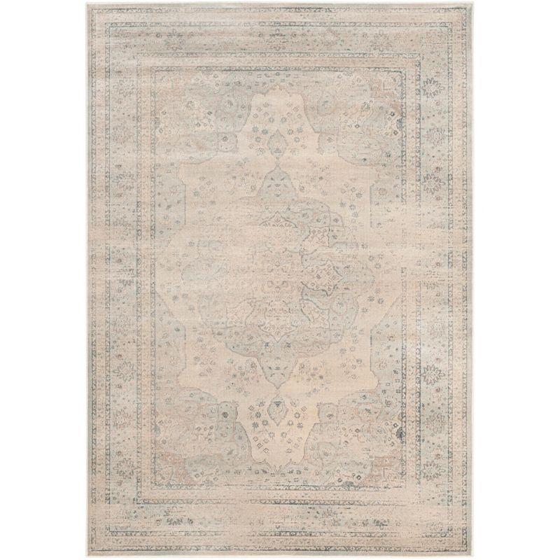 Vintage VTG158 Power Loomed Area Rug - Light Blue/Cream - 5'3"x7'6" - Safavieh.