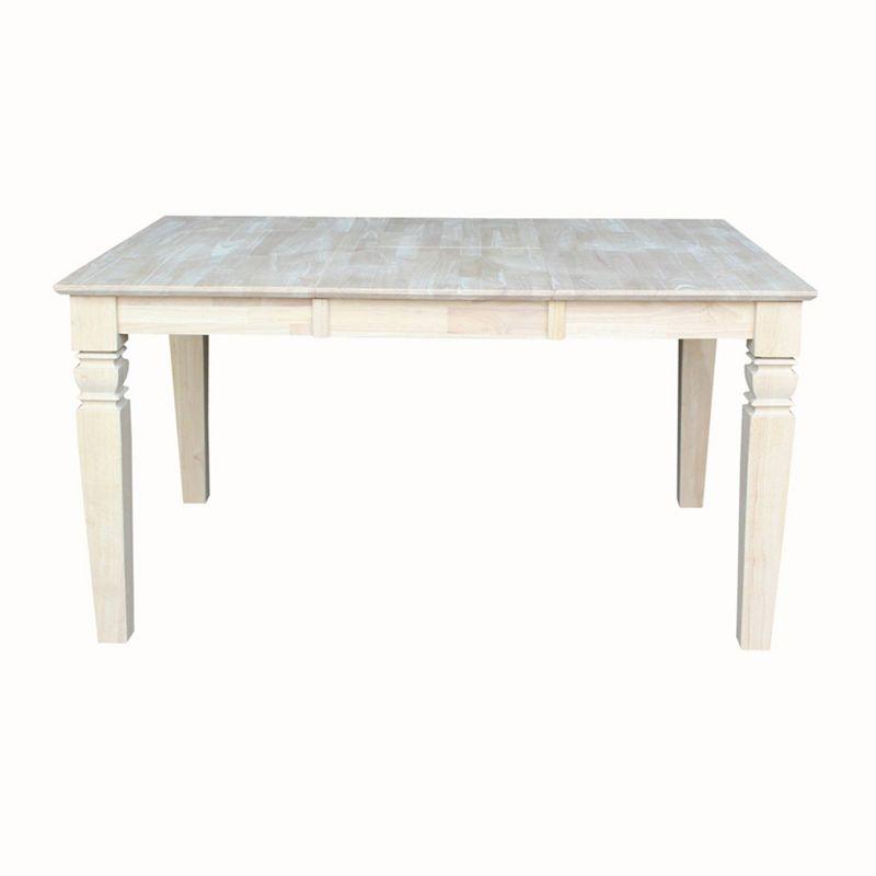 International Concepts Java Butterfly Drop Leaf Extendable Dining Table - Unfinished: Seats 6, Wood Frame, Modern Style