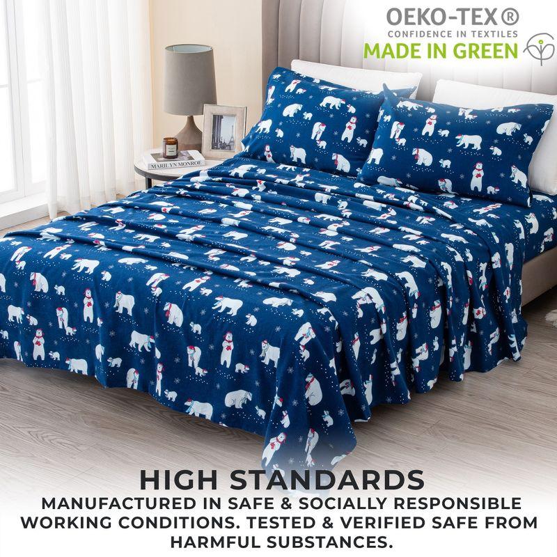 100% Cotton Lodge Printed Flannel Sheet Set - Great Bay Home