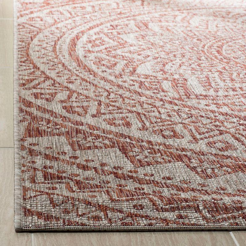 Courtyard CY8734 Power Loomed Indoor and Outdoor Area Rug - Light Beige/Terracotta - 4'x5'7" - Safavieh