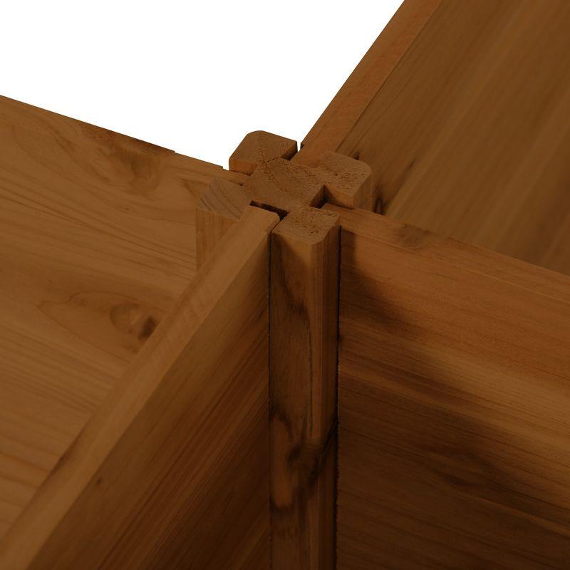 Outsunny 7.5x7.5ft Pack of 5 Raised Garden Bed, Large Wooden Planters for Outdoor Plants, Vegetables, Flowers, Herbs, Easy Assembly, Brown