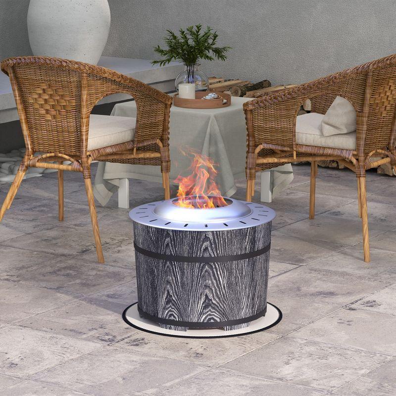 Outsunny 20.5" H x 20.5" W Stainless Steel Wood Burning Outdoor Fire Pit