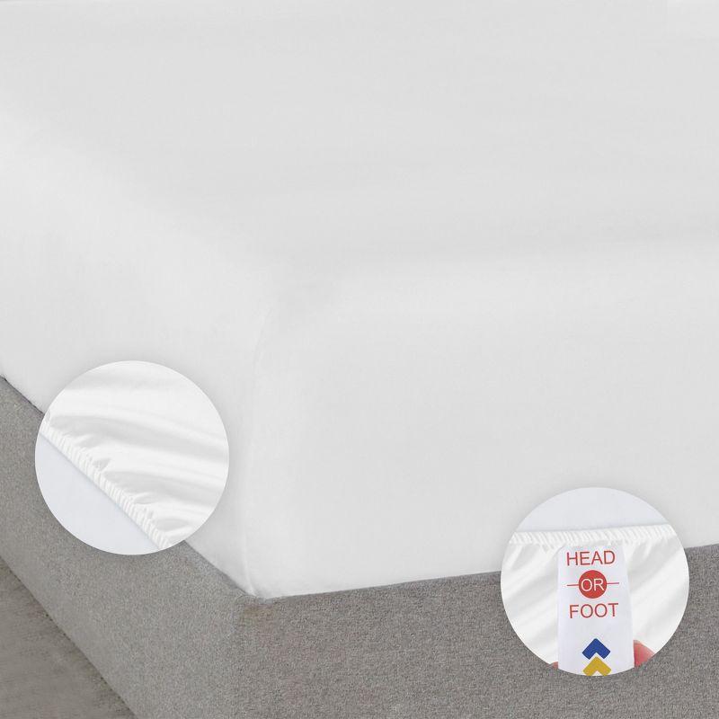 Luxury 1000 Thread Count Bed Sheets Set - 100% Cotton Sateen - Soft, Thick & Deep Pocket by California Design Den - Bright White, Split King