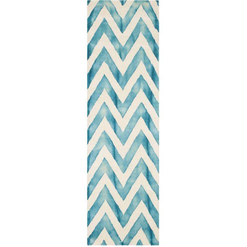 Dip Dye DDY715 Hand Tufted Runner Rug - Ivory/Turquoise - 2'3"x6' - Safavieh.