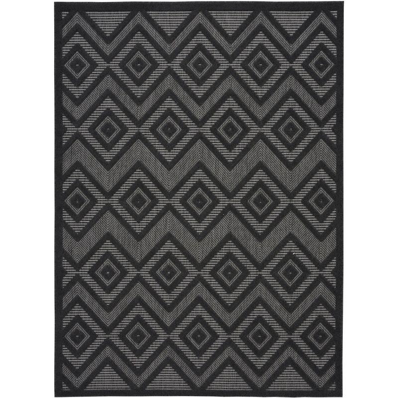 Nourison Versatile Solid Diamond Indoor Outdoor Flatweave Area Rug