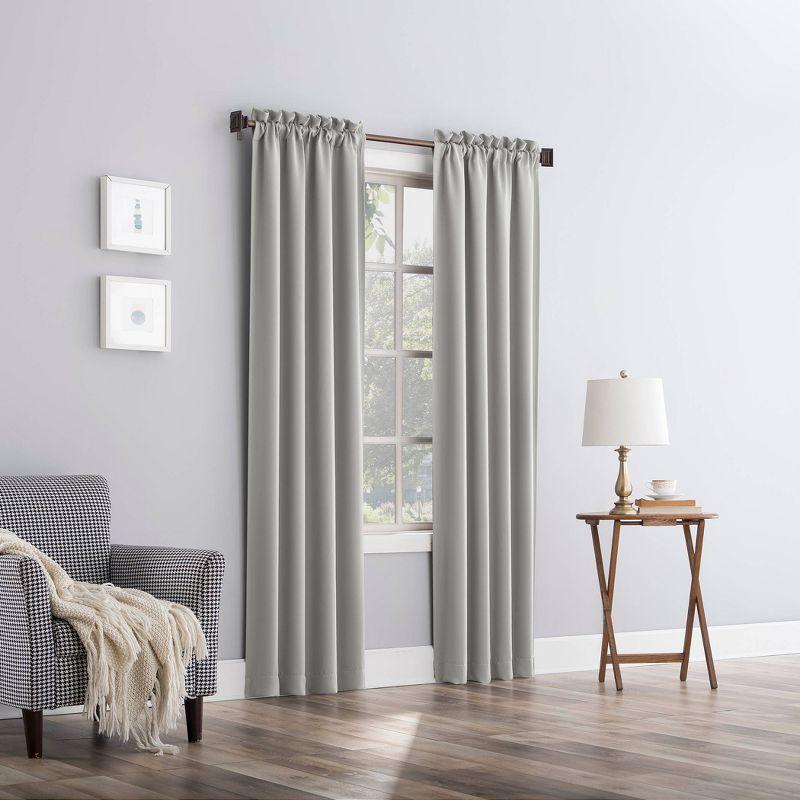 Sun Zero Blackout Kenneth Energy Saving Rod Pocket Curtain Panel