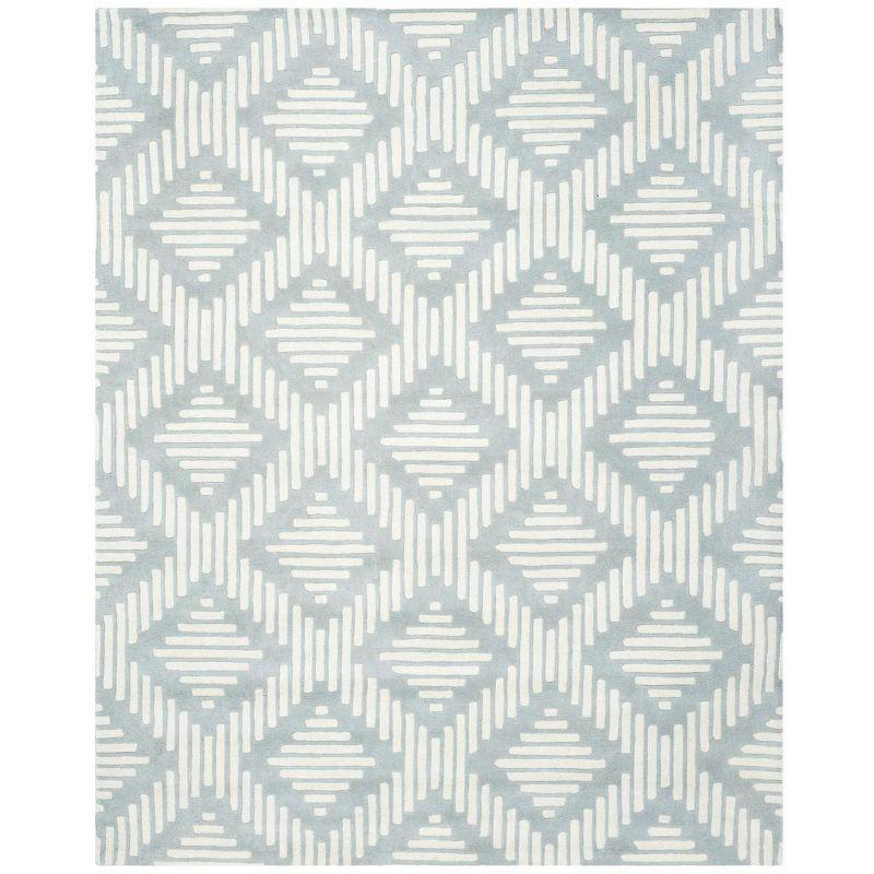 Gray and Ivory Hand-Tufted Wool 8' x 10' Area Rug