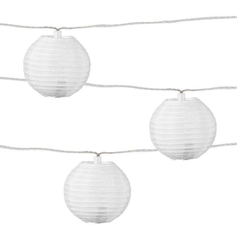 Allsop Outdoor Solar String Lights 10 LED with Nylon Shades 33' Length - White