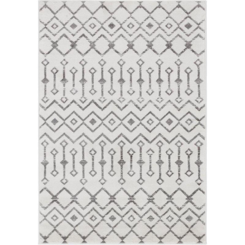 Unique Loom 4' 1 x 6' 1 Rectangle Moroccan Trellis Ivory Area Rug