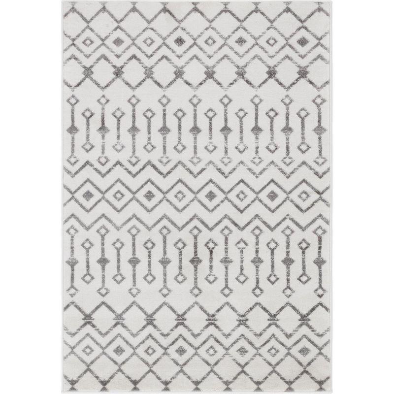 Ivory Trellis 4' x 6' Rectangular Easy-Care Synthetic Rug