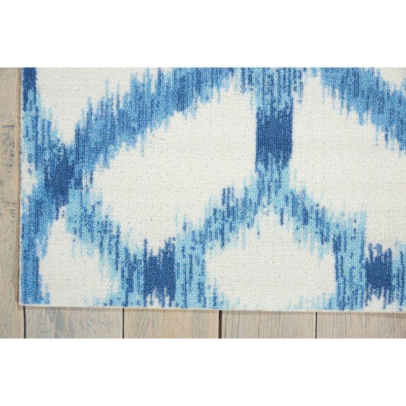 Waverly Sun & Shade "Izmir Ikat" Aegean Indoor/Outdoor Area Rug by Nourison SND05 5'3" x 5'3"