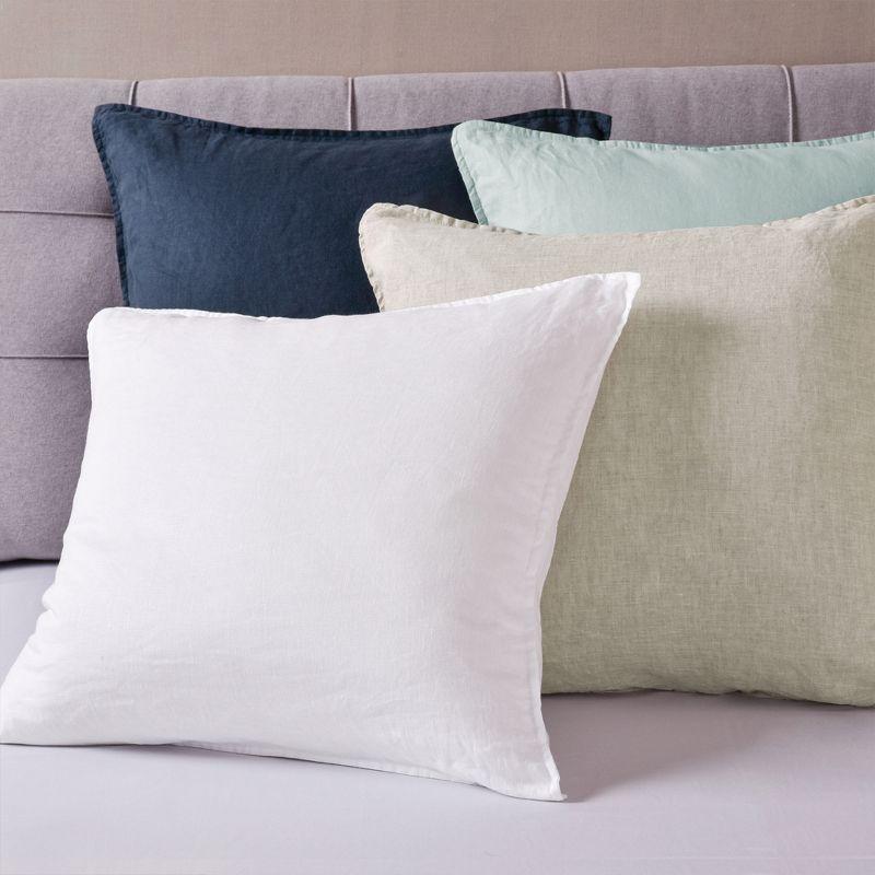 Chateau-Inspired Washed Linen Navy Square Pillow Covers, Set of 2