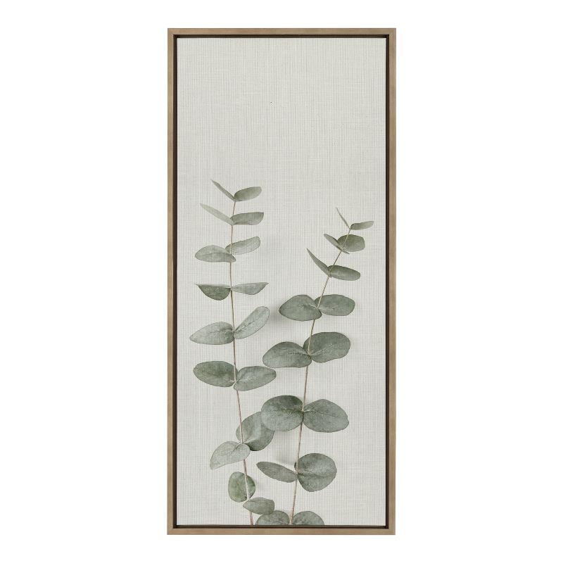 Kate and Laurel Sylvie Eucalyptus Botanical II Framed Canvas by The Creative Bunch Studio