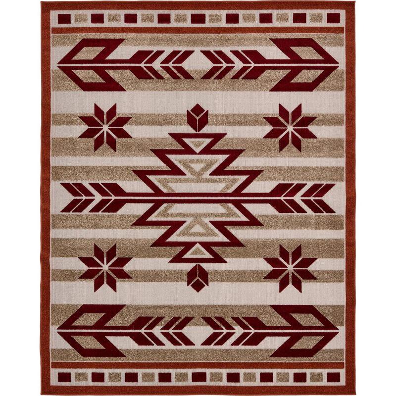 Unique Loom 8' 0 x 10' 0 Burgundy Outdoor Modern Albuquerque Area Rug