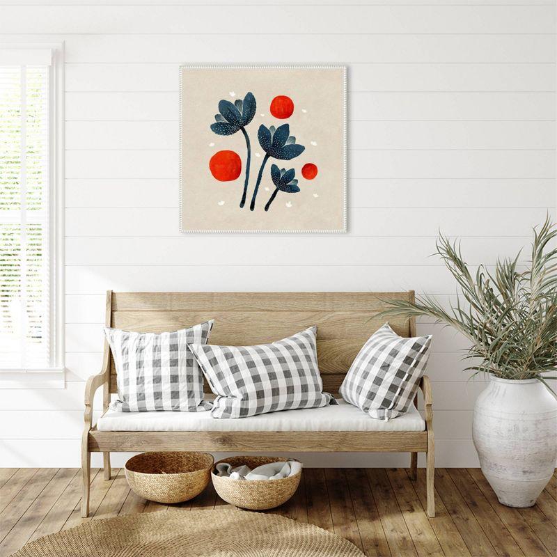 Amanti Art 30"x30" Blue Flowers II by Katie Oshea Framed Canvas Wall Art Print