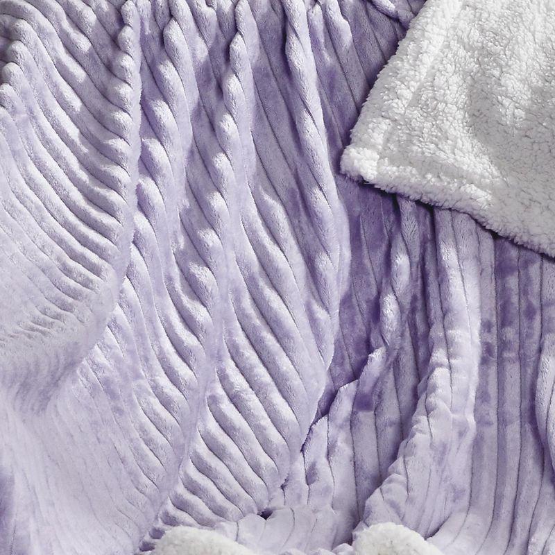 Plazatex Corduroy All Season Decorative Throw Blanket 50" x 60" Lilac
