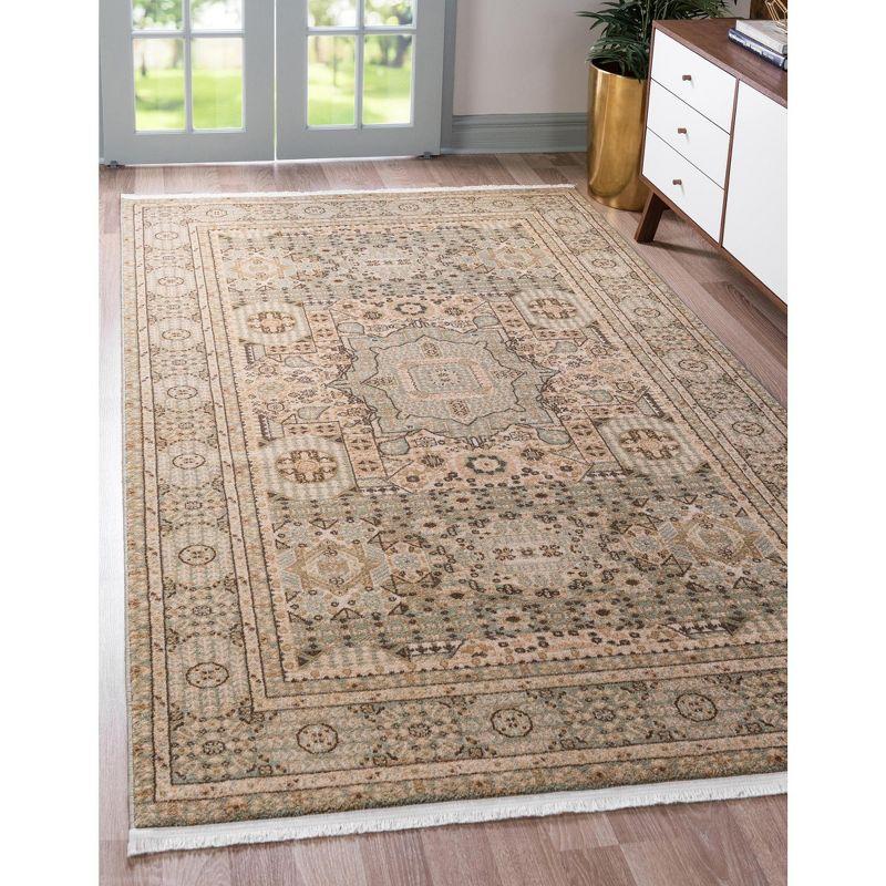 Unique Loom 3' 1 x 5' 3 Light Green Palace Taj Area Rug