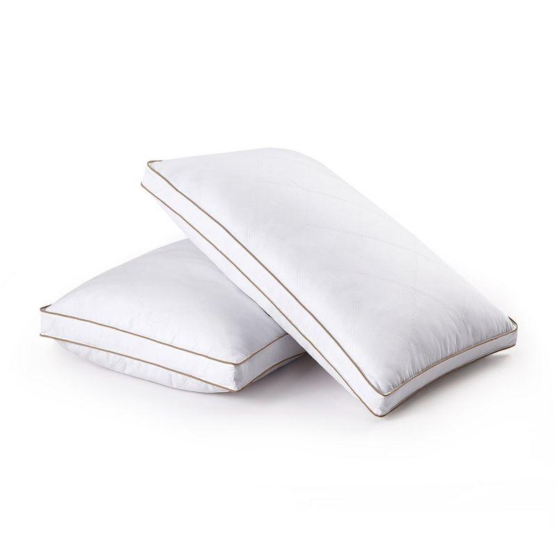 Peace Nest Set of 2 Goose Down Feather Gusseted Bed Pillows, Standard