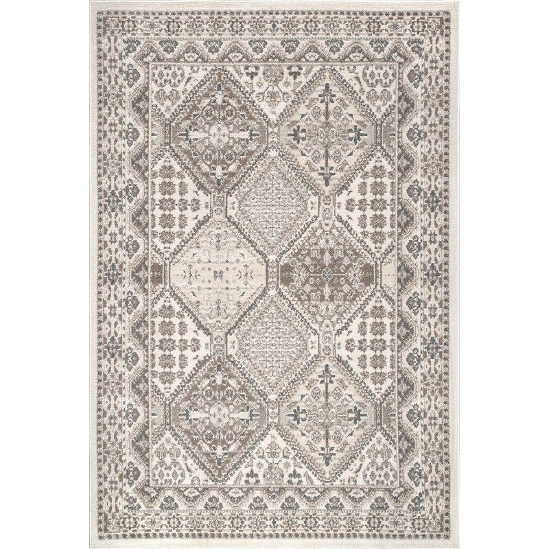 Nuloom 3x5 Becca  Tiled Indoor Area Rug, Beige, Faded Transitional Design, Stain Resistant, BedroomLiving Room, Kitchen,