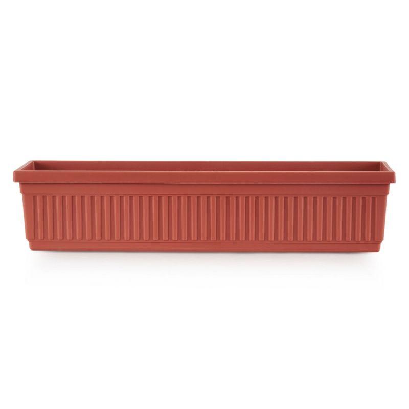 Classic Fluted 30" Venetian Planter in Natural Clay for Outdoor Spaces