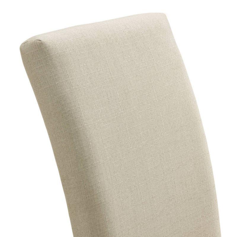 Alaterre Furniture Set of 2 Gwyn Parsons Upholstered Armless Chairs Cream: Modern Polyester Dining Seating