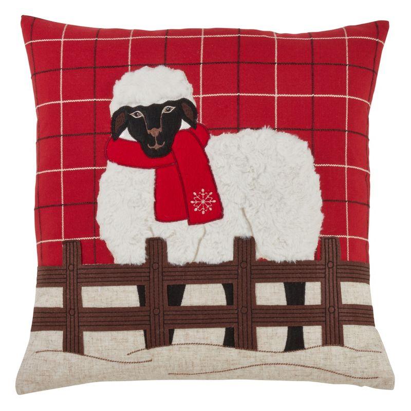 Sheep Plaid Pillow Cover