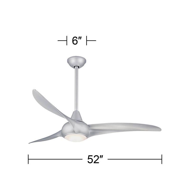 52" Wave 3 - Blade LED Propeller Ceiling Fan with Remote Control and Light Kit Included