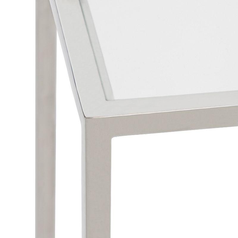 Kate and Laurel Jaspur Square Metal Drink Table, 7x7x21, Silver