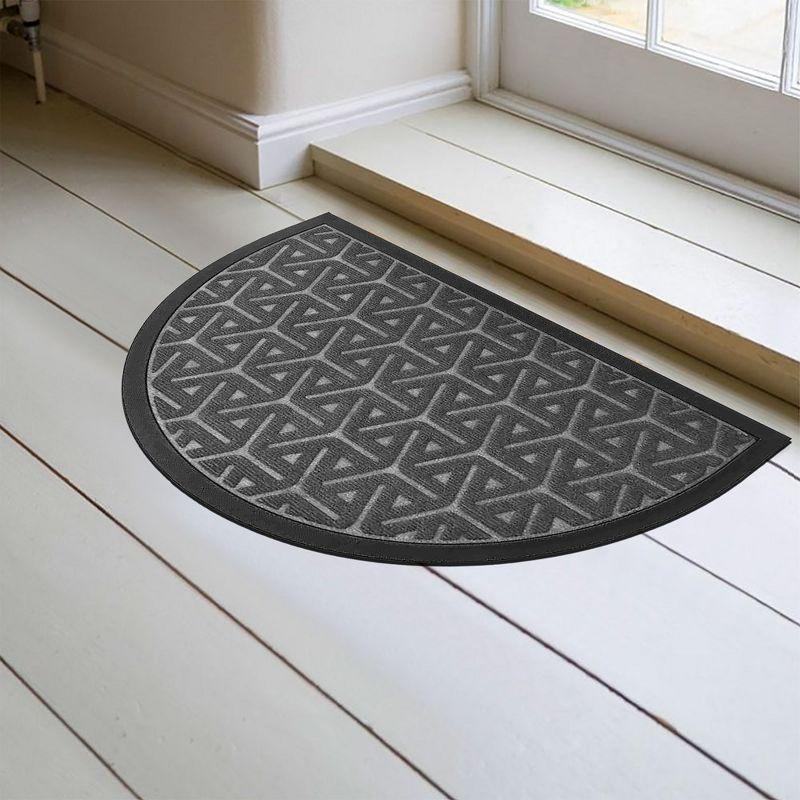 Evideco Outdoor Mat Wilson Half Round Front 30 in. x 18 in. Non-Slip Door Mat