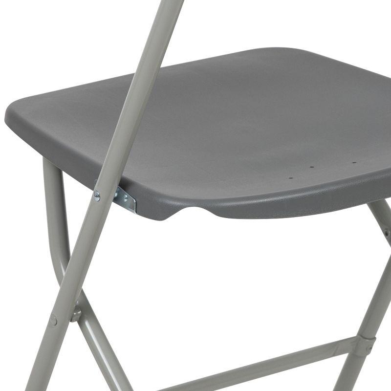 Flash Furniture Hercules Series Plastic Folding Chair Grey - 2 Pack 650LB Weight Capacity Comfortable Event Chair-Lightweight Folding Chair