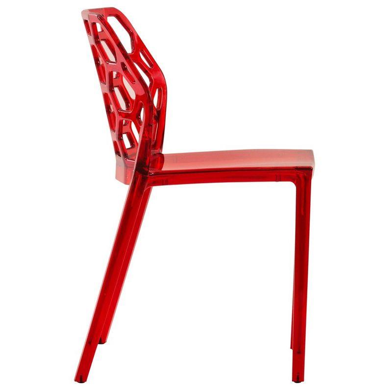 High Transparent Red Metal Side Chair