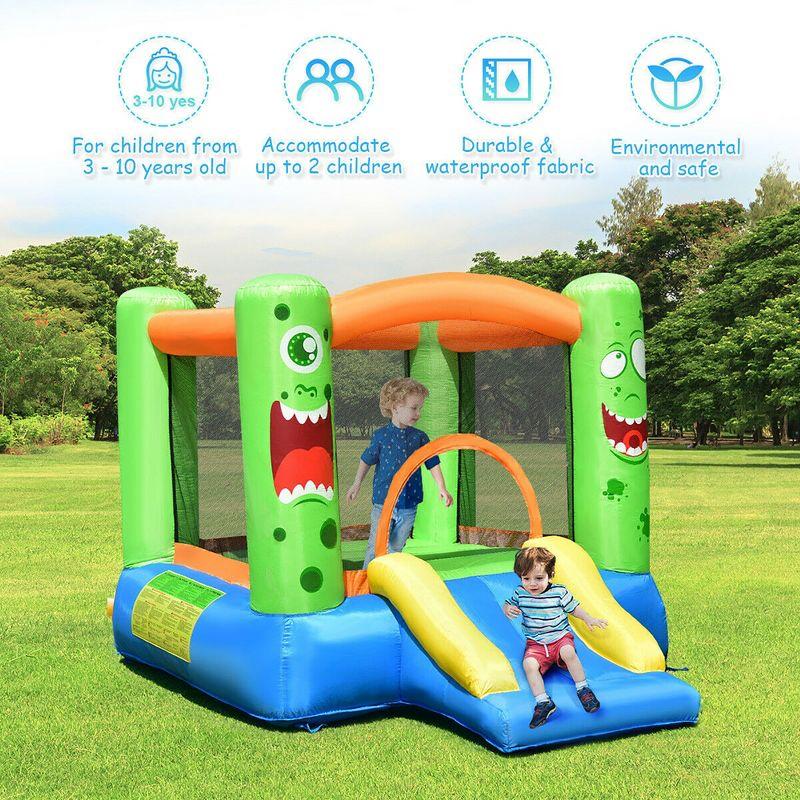 Costway Inflatable Bounce House Jumper Castle Kids Playhouse w/ Basketball Hoop & Slide