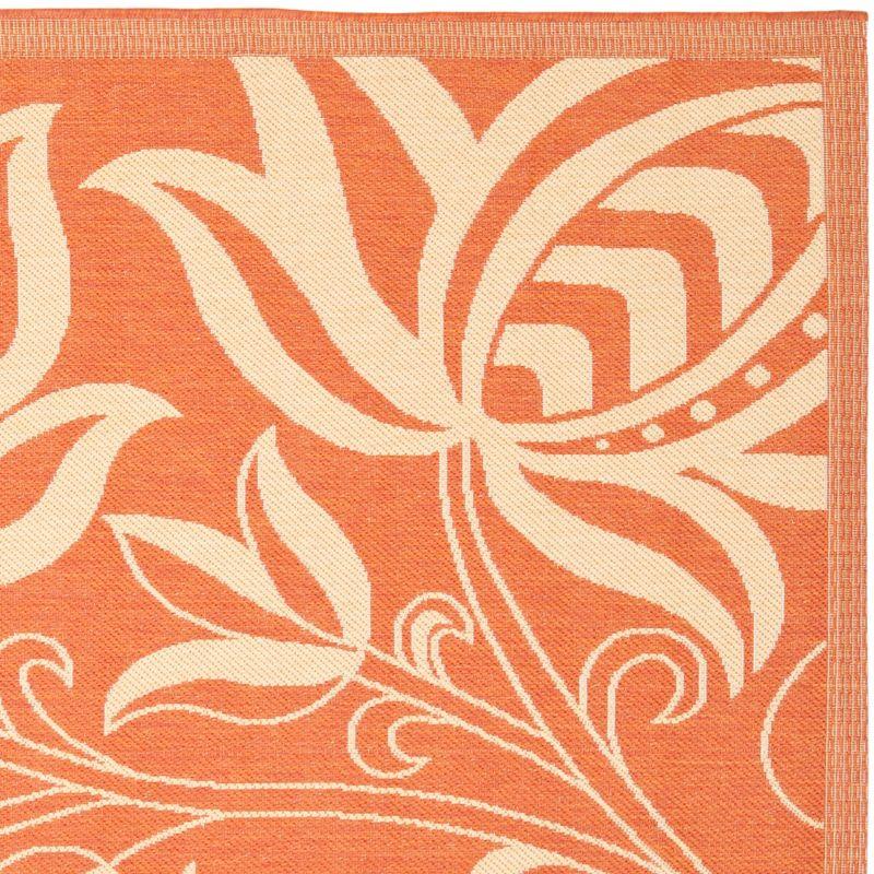 Courtyard CY2961 UV & Stain Resistant Non-Shedding Power Loomed Indoor/Outdoor Area Rug - Terracotta/Natural - 6'7"x6'7" - Safavieh