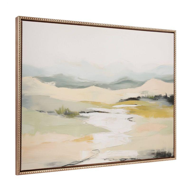 Kate & Laurel All Things Decor 31.5"x41.5" Sylvie Beaded Tranquil Landscape I Framed Canvas by Amy Lighthall Gold