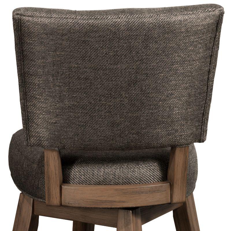 26" Lanning Swivel Counter Height Barstool Chocolate Brown - Hillsdale Furniture: Rubberwood, Tufted Back