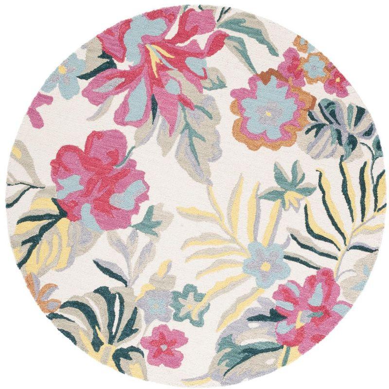 Jardin JAR151 Hand Tufted Area Rug - Ivory/Pink - 6' Round - Safavieh