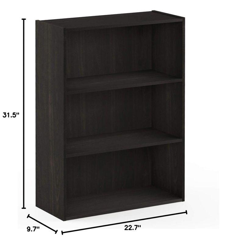 Furinno Easy Assembly 3 Cube Decorative Bookshelf Storage Display Cabinet 3-Tier Multi-functional Open Shelf,Espresso