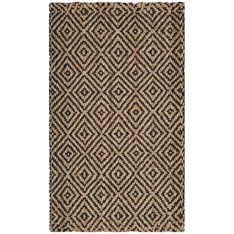 Natural Fiber NF181 Hand Woven Indoor Accent Rug - Natural/Black - 3'x5' - Safavieh.