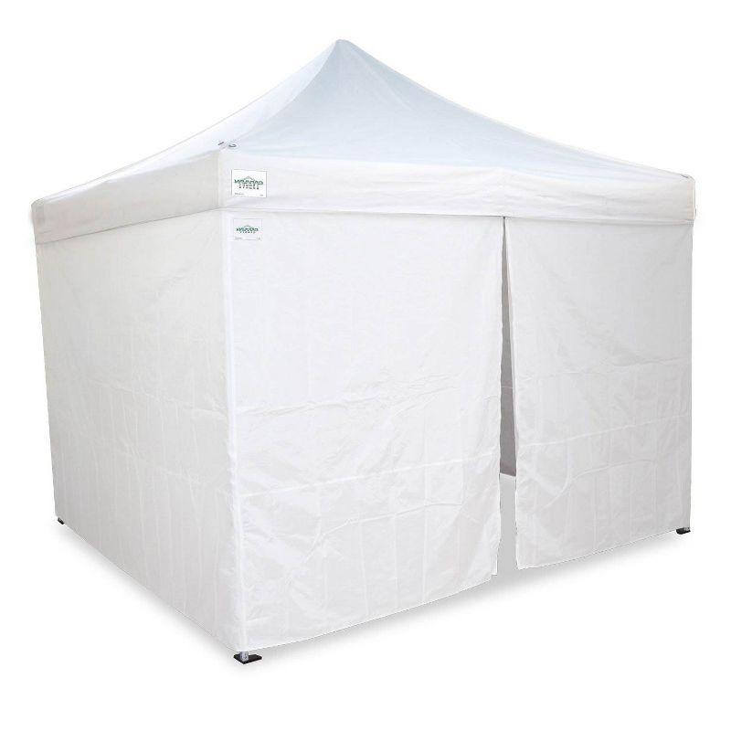 White Polytaffeta Canopy Tent Sidewalls with Zippered Door