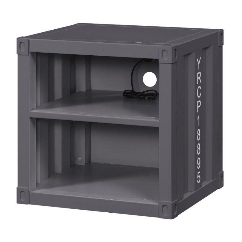 F&L Homes Studio Cargo Metal Nightstand W/USB
