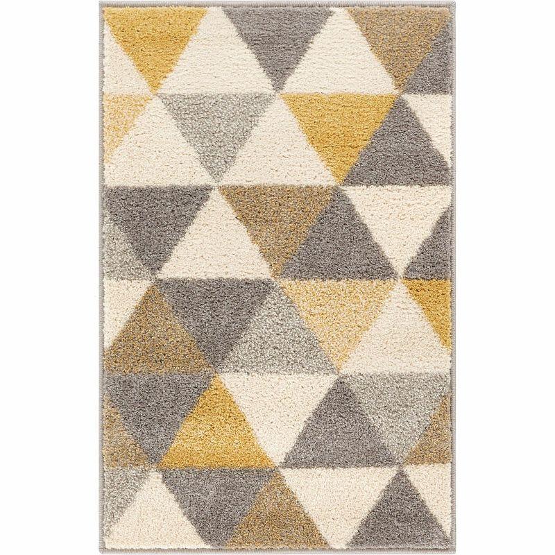 Isometry Modern Geometric Triangle Soft Area Rug