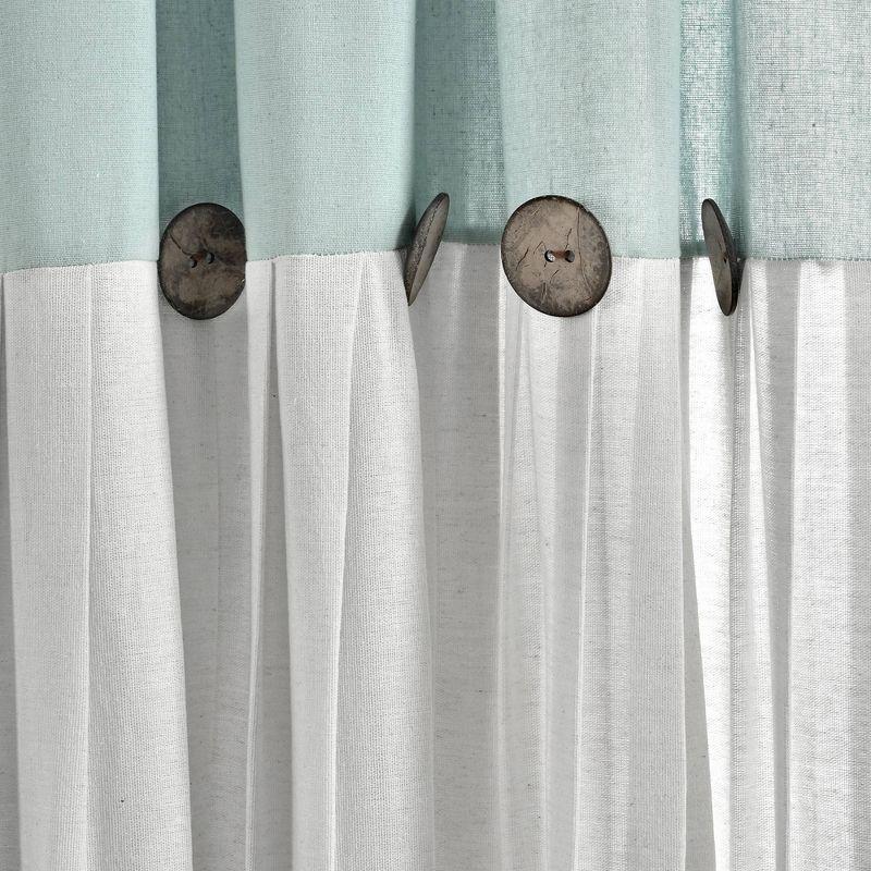 Lush Decor Linen Button Cotton Blend Tailored 29'' W Cafe Curtain (Set of 2)