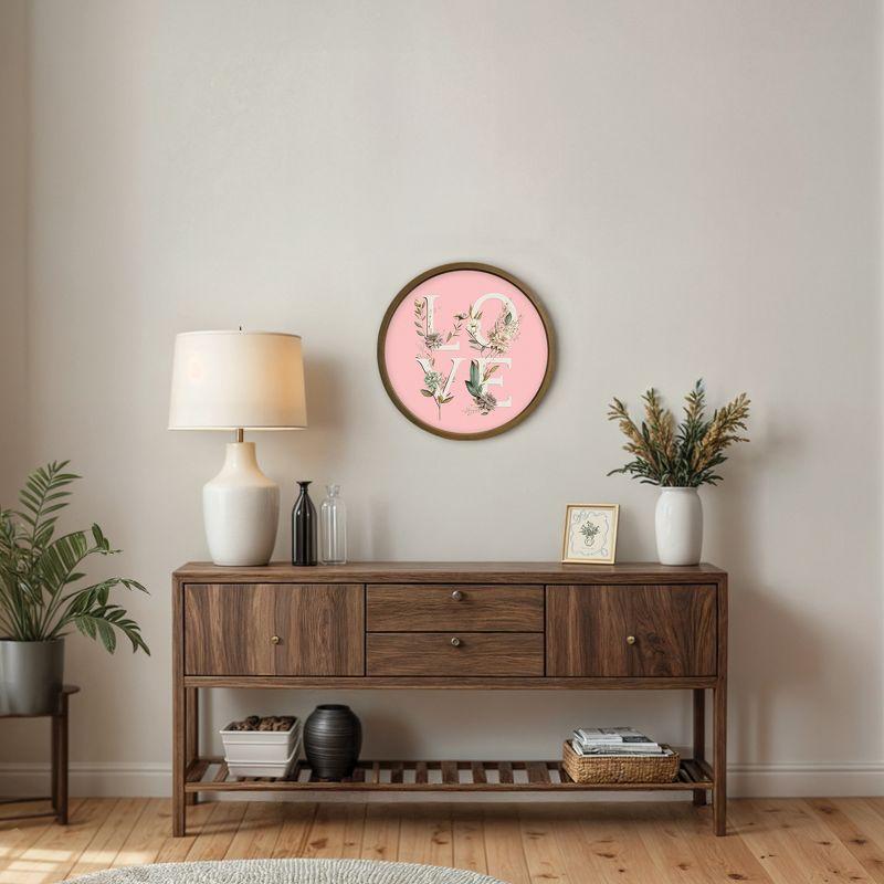 Creative Products Love Botanical 20 x 20 Round Brown Framed Print
